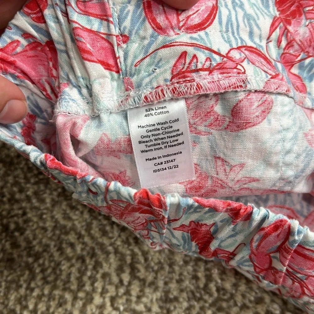 Talbots Lobster Linen Blend Shorts